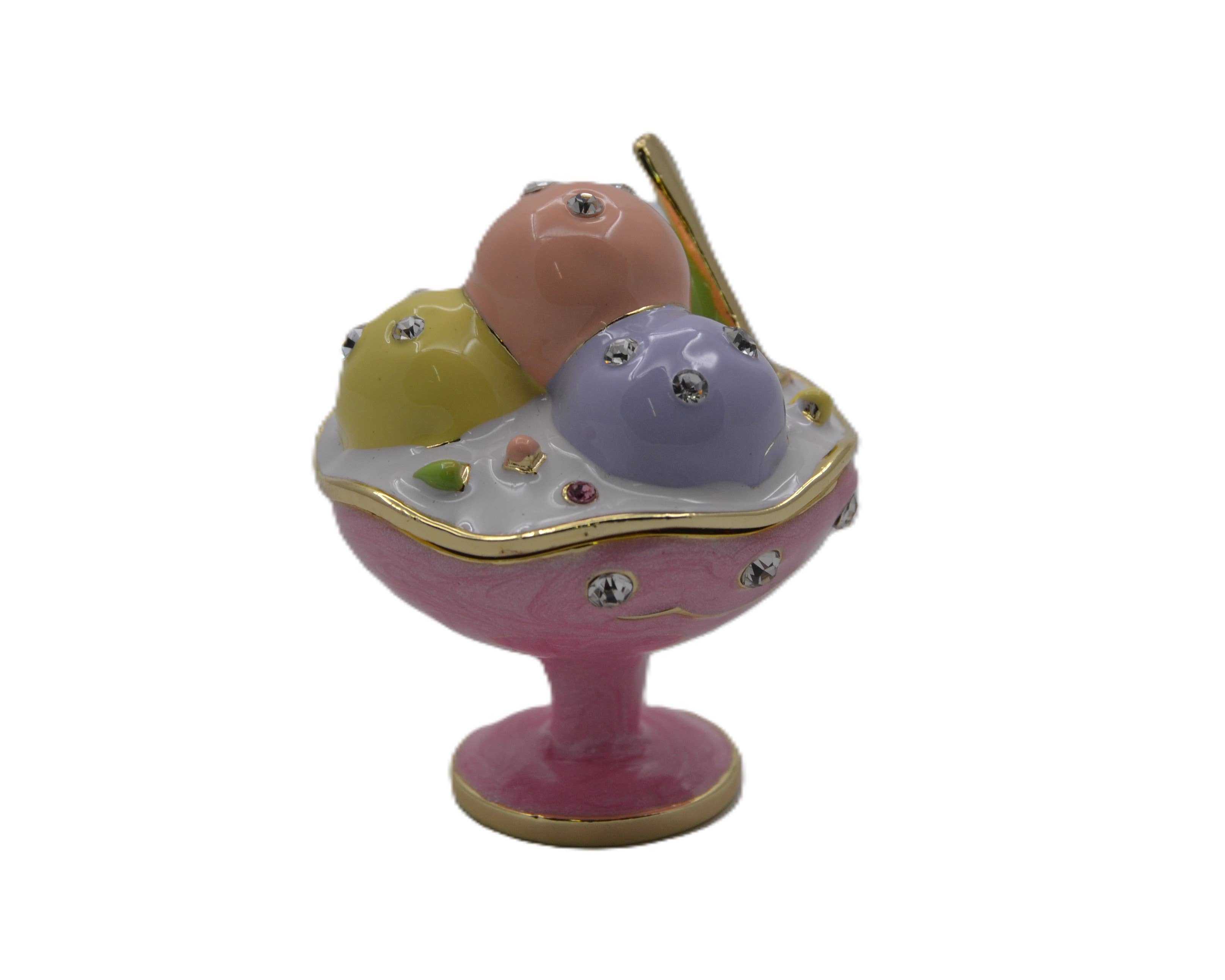 Ciel Collectables - Vente Boîte/rangement à bijoux - Boîte à bibelots en forme de coupe de glace ornée de cristaux autrichiens4