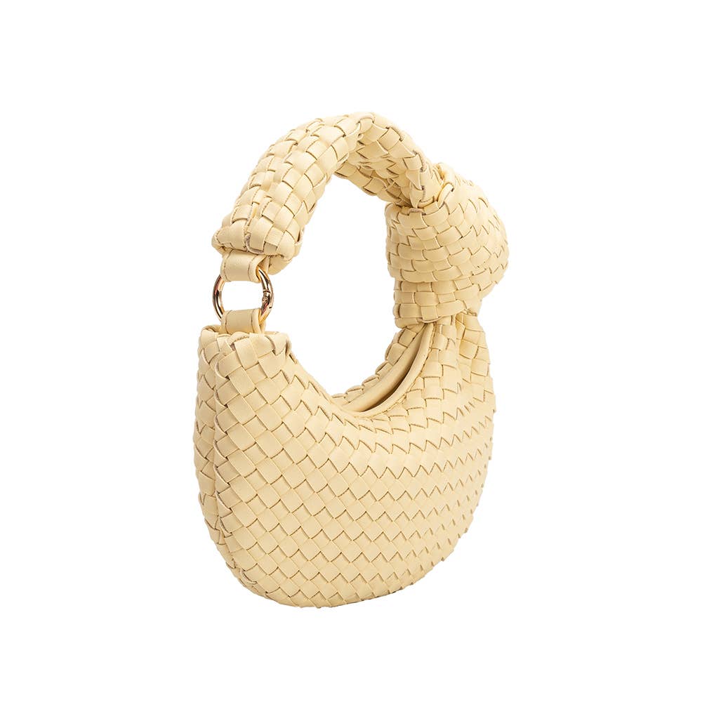 Melie Bianco - Wholesale Top Handle Bag - Women's - Brigitte Yellow Recycled Vegan Bag Charm1