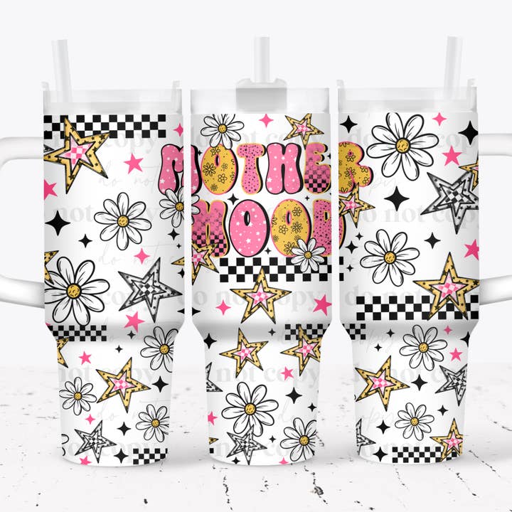 Small Biz Shipping Co - Wholesale Sublimation Transfer - 40oz UV DTF Full Top & Bottom Wrap - Mother Hood Check