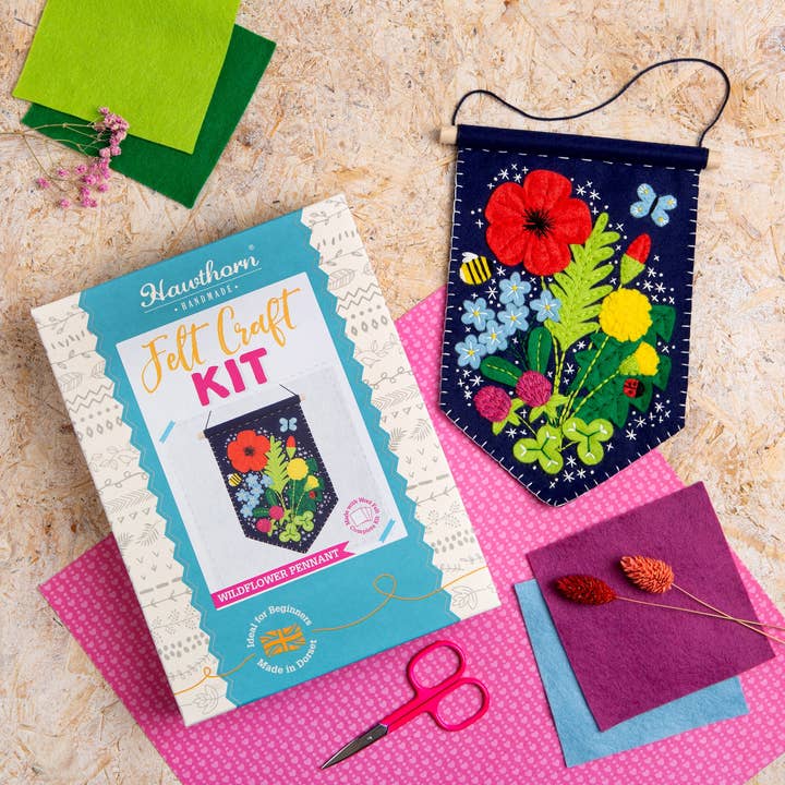 Hawthorn Handmade (US Duties Paid) - Wholesale Craft Sewing Kit - Wildflower Pennant Felt Craft Kit | Complete Craft Kit1