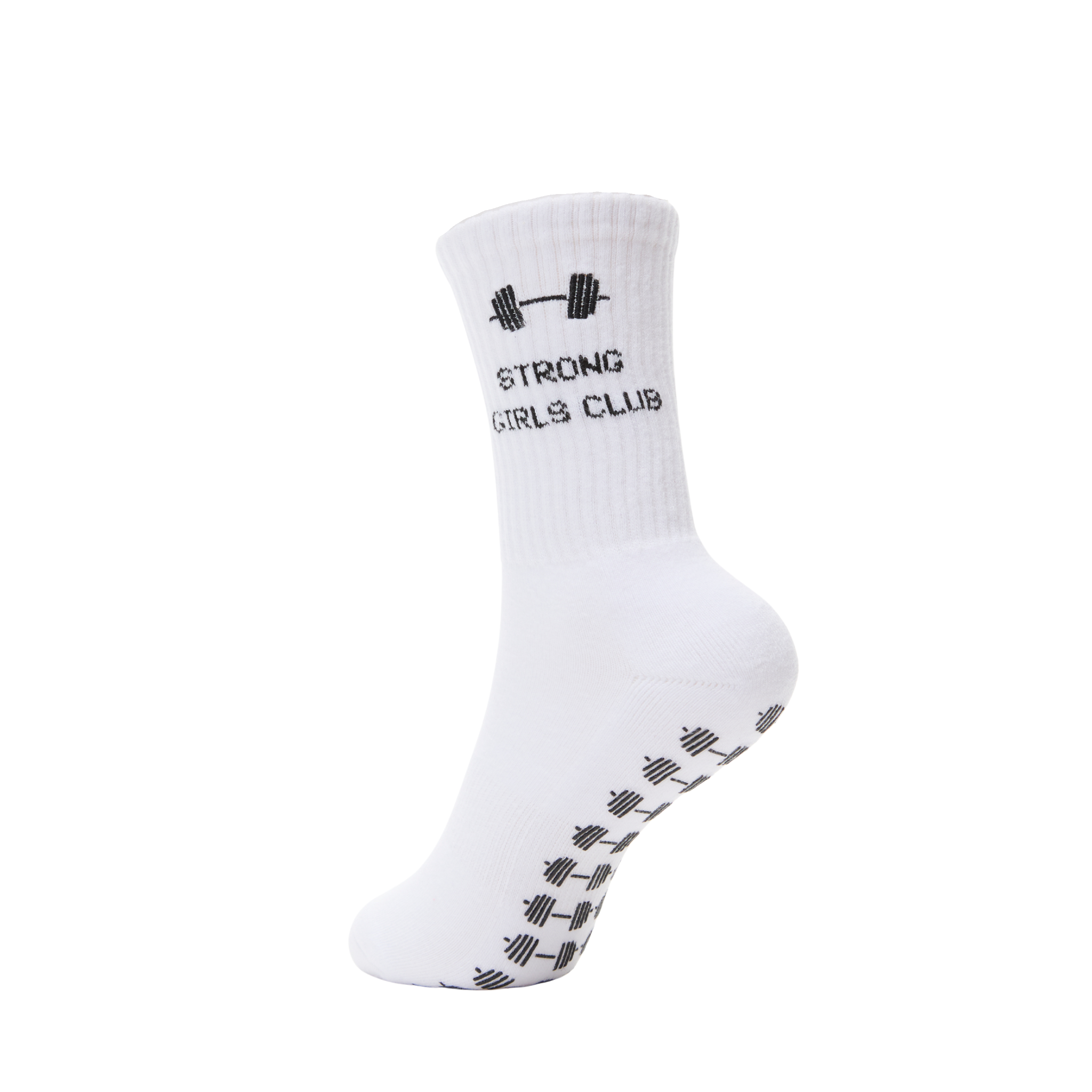 White Strong Girls Club Grip Socks for wholesale on Faire8