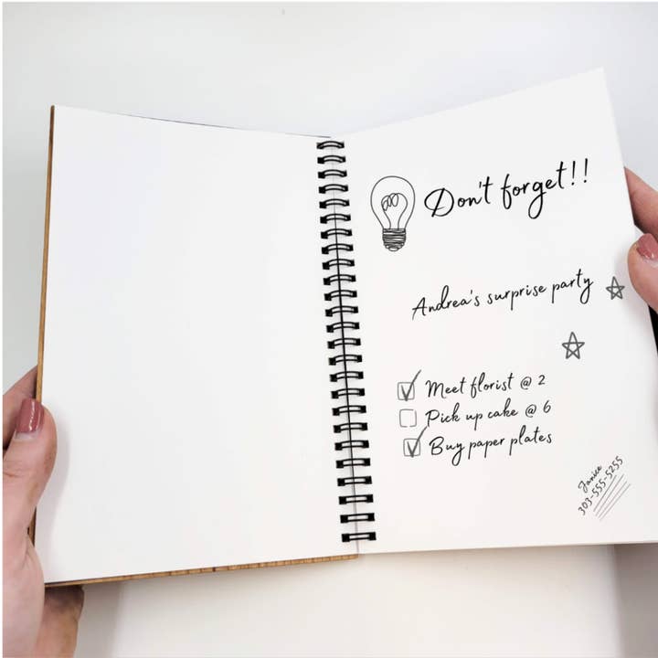 Bumble and Birch - Stationery and Gifts – wholesale Notebook – Moon phases wood journal - stationery, journals, notebook