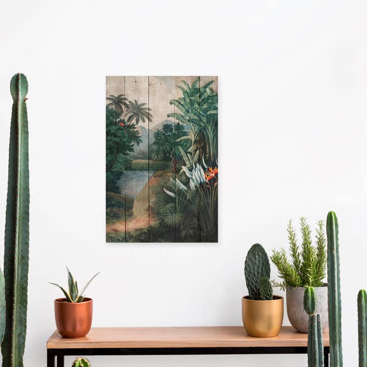 Really Nice Things - Wholesale Plaque - Decorative wood panel 60x40 tropical jungle2