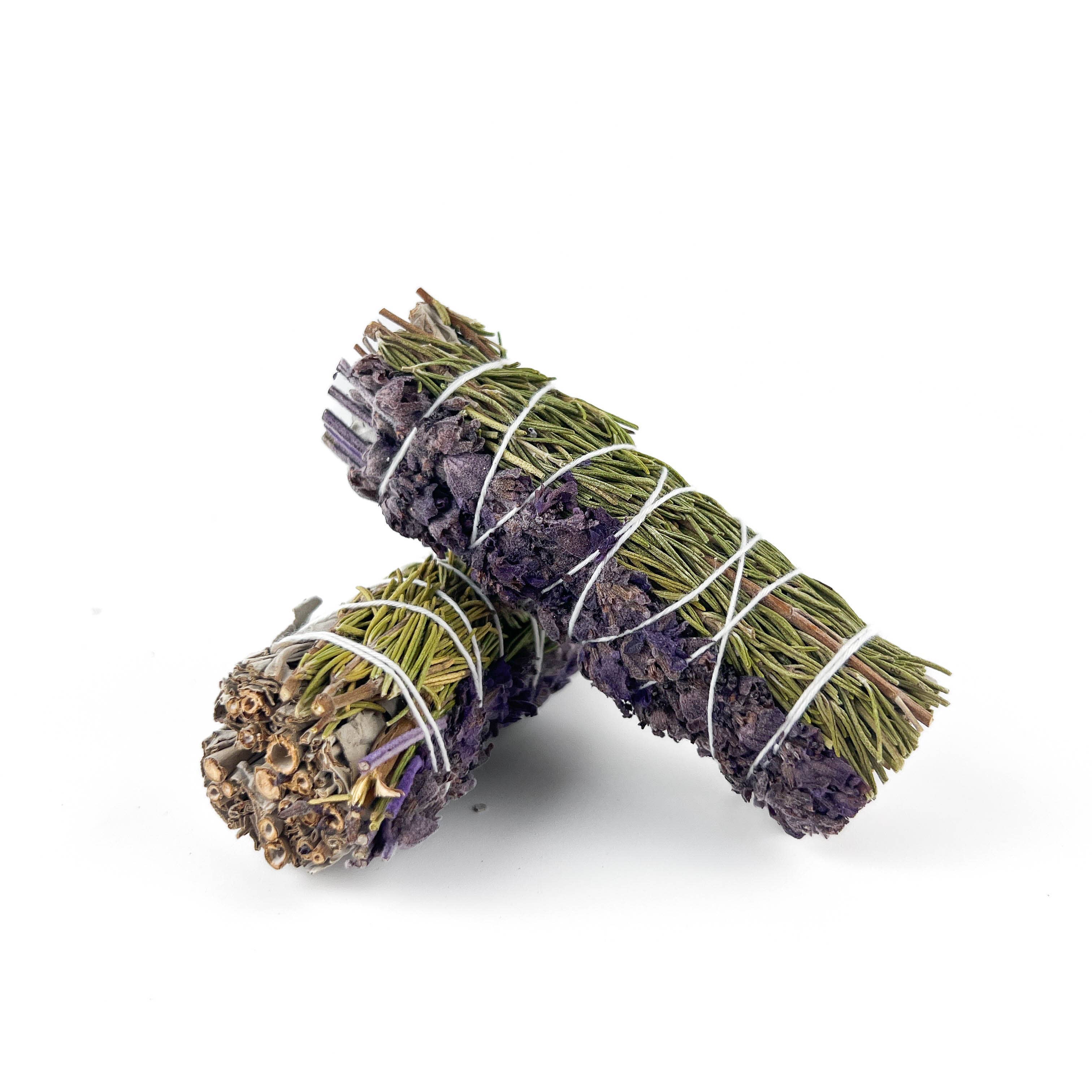 GREENROOTS USA LLC – Großhandel Räucherbündel – 7 Kräfte (Weißer Salbei mit 7 Kräutermischung) Räucherbündel 4"1