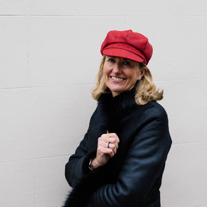 Proppa Toppa Hats – Engroshandel Newsboy/schoolboy hat - Dame – Red Baker Boy Cap Slidstærk og stilfuld