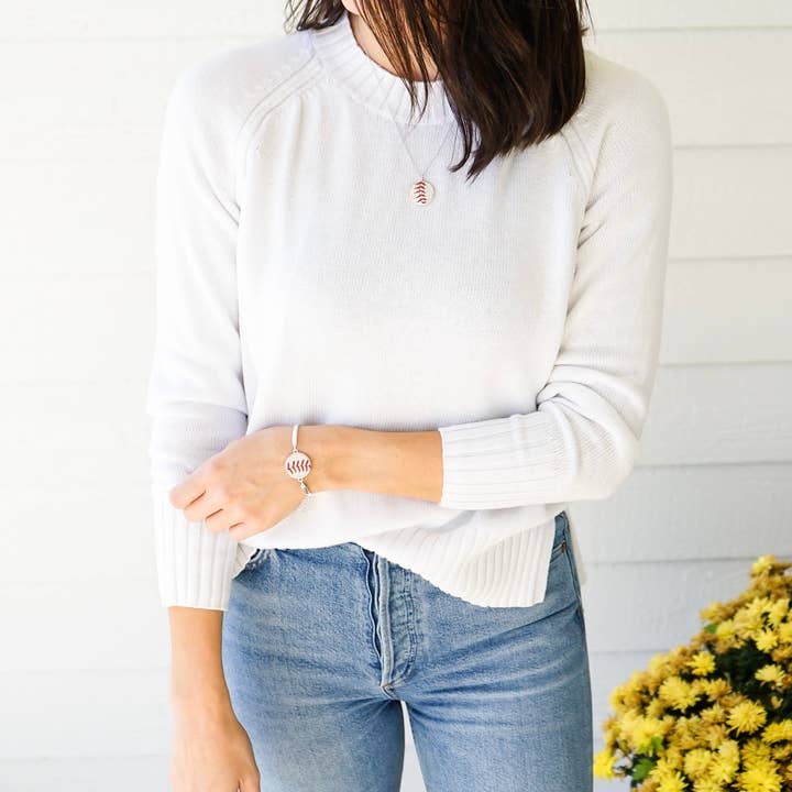 Baseball Seams Co. - Vente Bracelets à breloques/pendentifs - Bracelet à couture de baseball en argent6