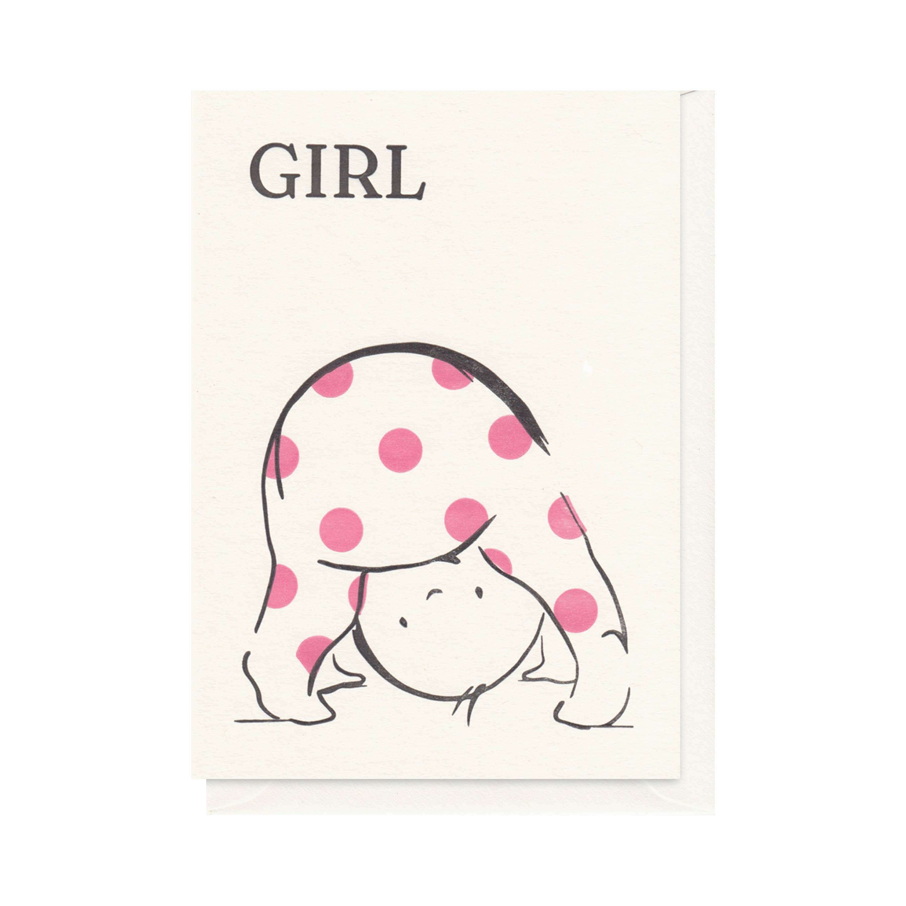 Alex & Olive - Wholesale Baby card - Baby Girl Handcrafted Greeting Card - Letterpress Printed