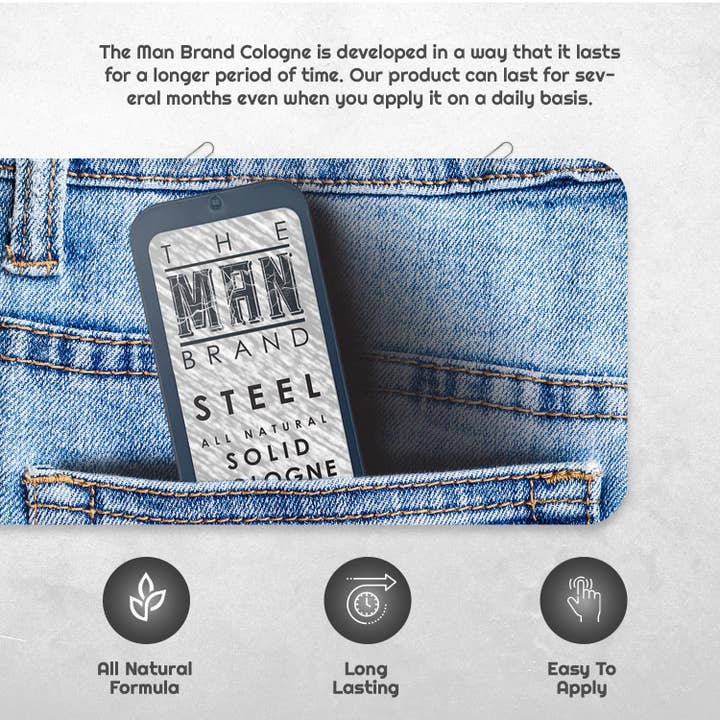 The Man Brand - Wholesale Solid Cologne - Steel Solid Cologne - Vintage Slide Tin - 0.75 Ounce1