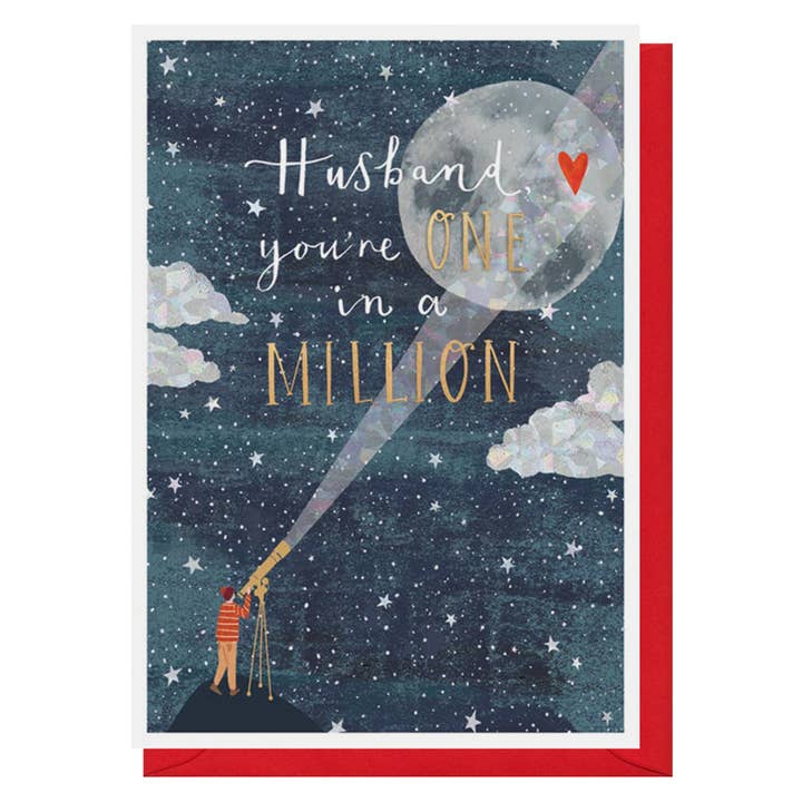 Tarjeta de Marido Único en un Millón | Tarjeta de San Valentín para venta al por mayor de Louise Tiler
