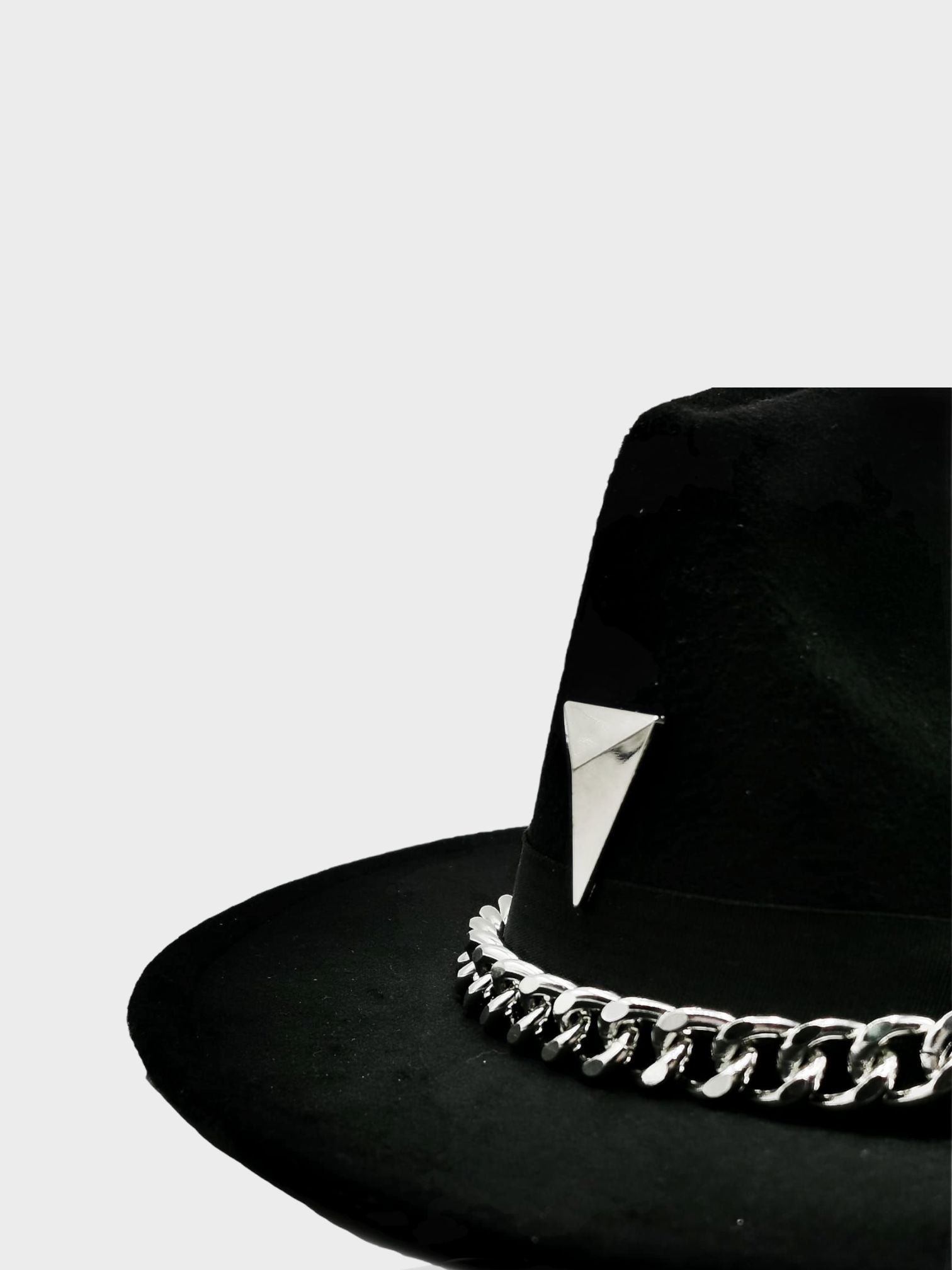 lucas giordani - Vente Chapeau en feutre - femme - Chapeau à large bord avec bande à l'avant et logo argenté Lucas Giordani1