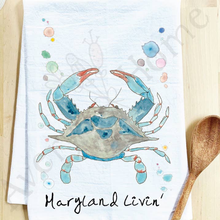 Avery's Home - Vente Torchons - Torchon côtier personnalisable "Blue Crab Ocean"21