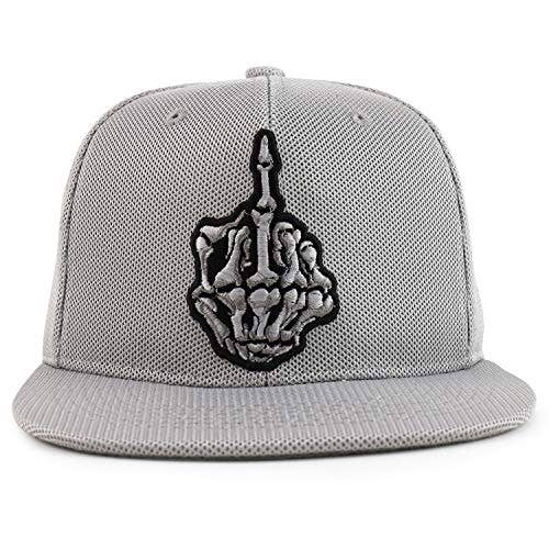 Trendy Apparel Shop – Boné - Unissexo por atacado – Boné Snapback Flatbill Bordado Esqueleto7
