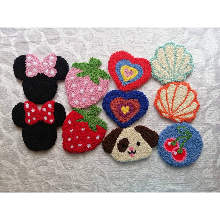 despinacrafting - Wholesale Coasters - Punch Tufted Cup Coaster, Mug Rug, Tufting Rug, Needle Punch