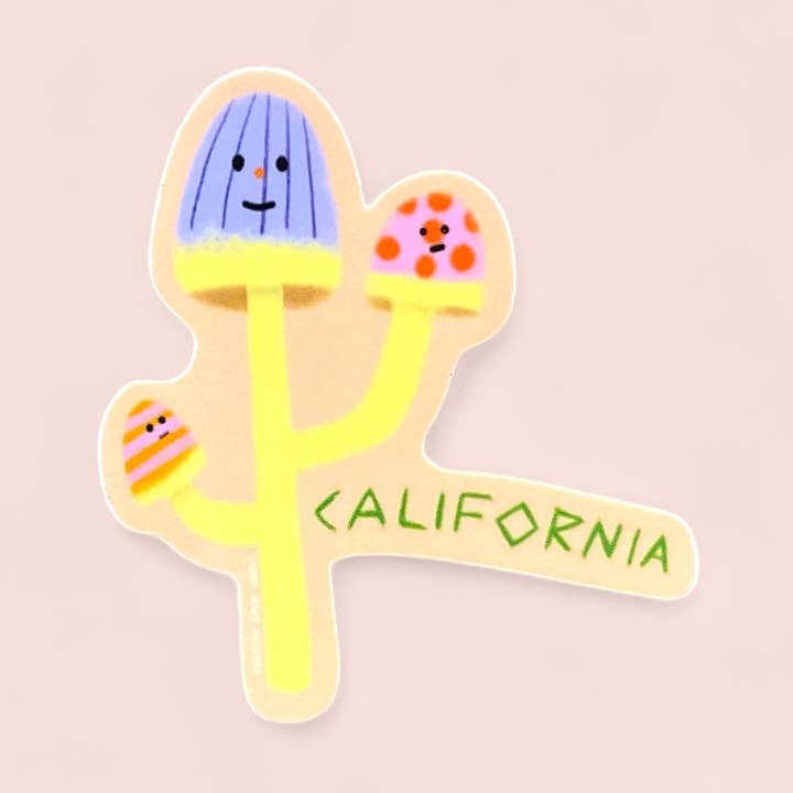Cali Shrooms - Autocollant découpé pour la vente par Carolyn Suzuki