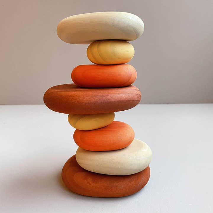 Lothi - Wholesale Stacking Game - Set of 4 wooden pebbles4