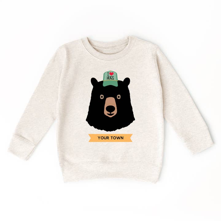 Zwarte Beer - Naam Drop Peuter Knusse Fleece Sweater voor wholesale door Rock Scissor Paper