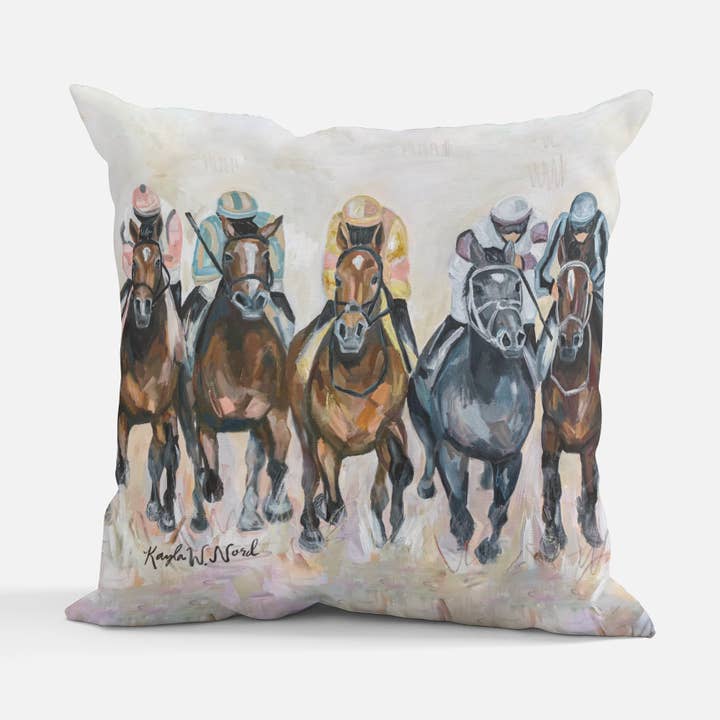 Et c'est parti Coussin (PRÉCOMMANDE) pour la vente par Kayla Weber Art