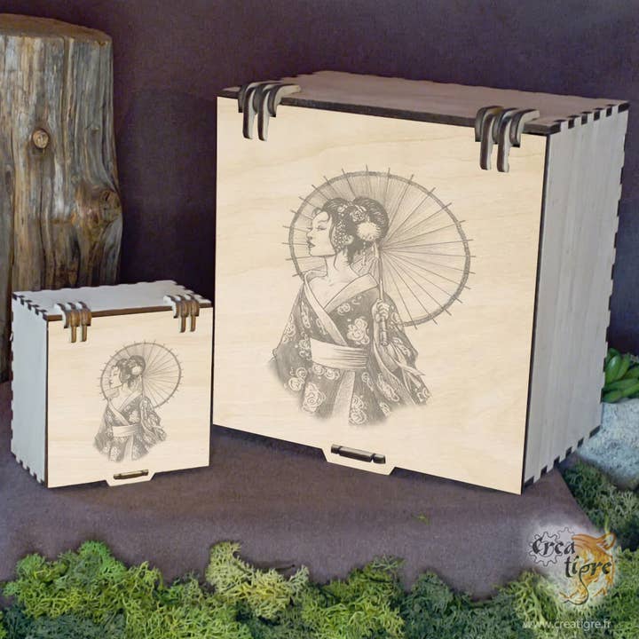 Trälåda Japan-kollektion med japansk geisha för wholesale av Creatigre