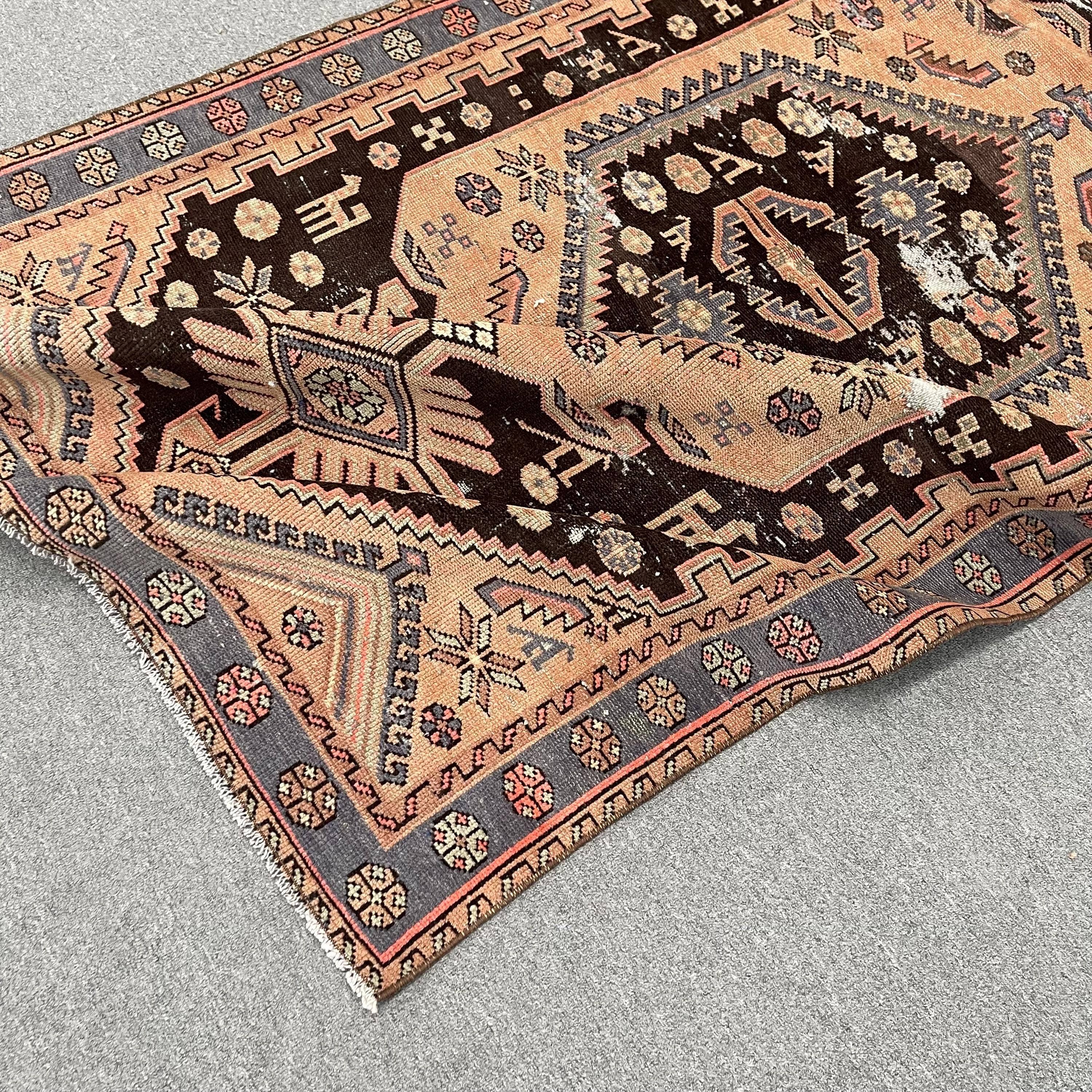 The Loom Wholesale - Wholesale Area Rug - Turkish Rug, Brown Aztec, Vintage Wool, 6.5x3.7 ft, SCR-19544