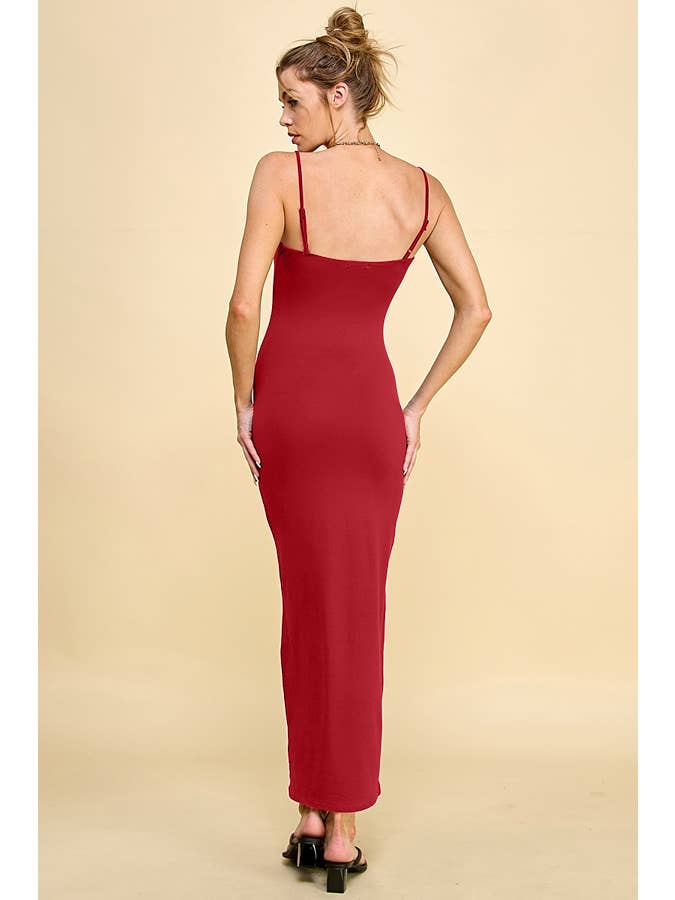 Heart & Hips – wholesale Klänning - Dam – JD45766 - FYRKANTIG HALS SLITS MAXI KLÄNNING11