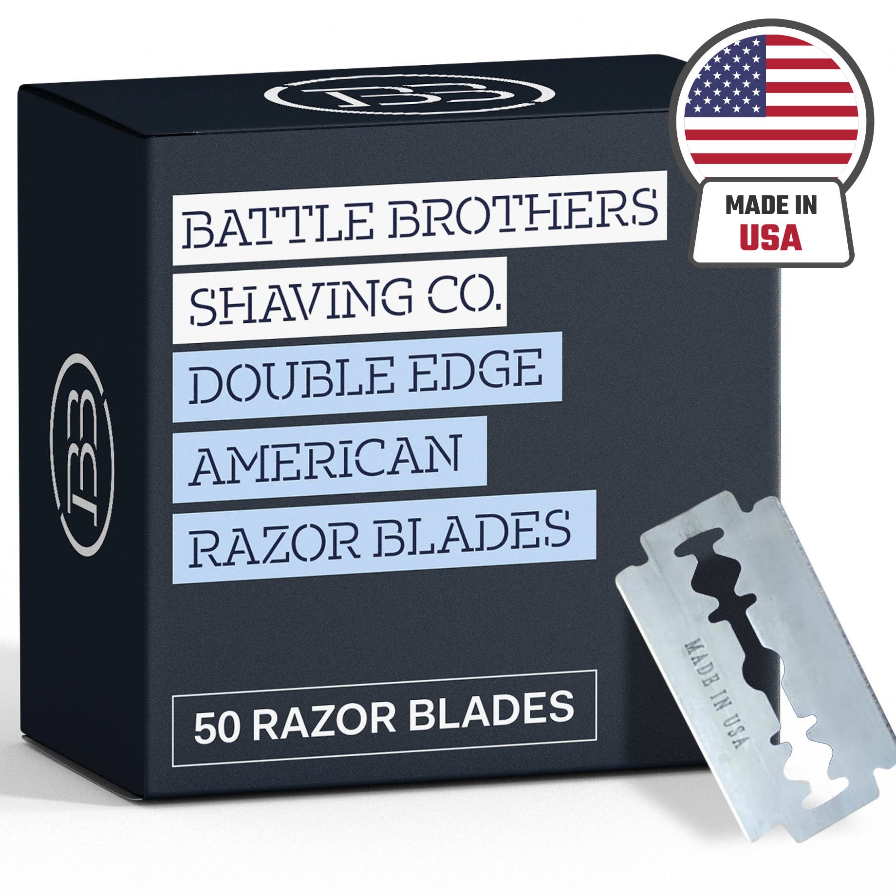 Battle Brothers Shaving Co. - Wholesale Razor - Made in U.S.A. Double Edge Razor Blades - Pack of 500