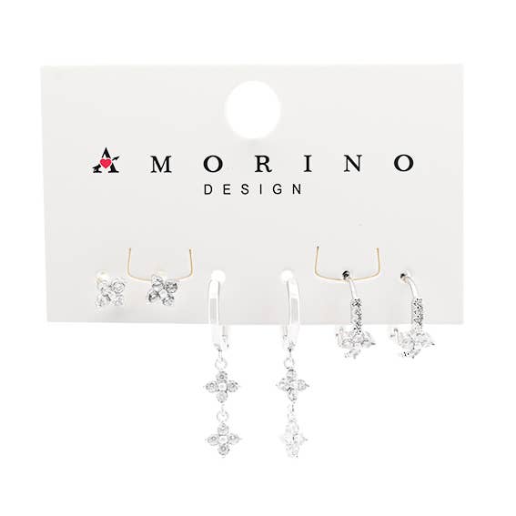 ENSEMBLE DE 6 BOUCLES D'OREILLES EN FORME DE FLEUR - YK24116A573 pour la vente par AMORINO SRL