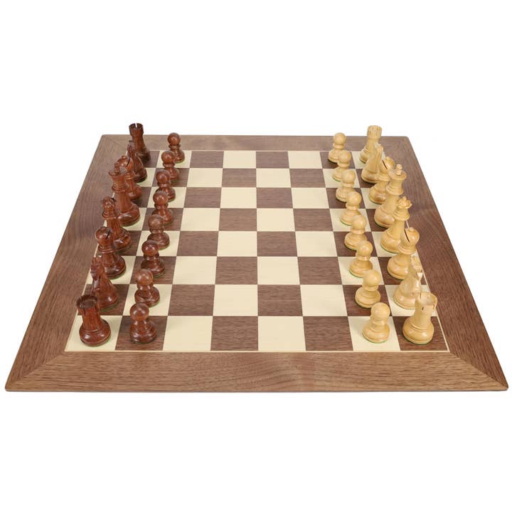 Juego de Ajedrez de Lujo de Madera WE Games - Tablero de Ajedrez de Nogal y Sicomoro de 21.75 pulgadas con Piezas de Ajedrez Staunton de Sheesham y Boj con Peso para venta al por mayor de Wood Expressions