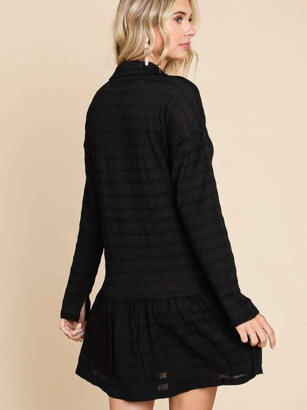 Culture Code - Wholesale Dress - Women's - CJD1880L - LSLV BUTTON DOWN TIERED TUNIC SHIRT11