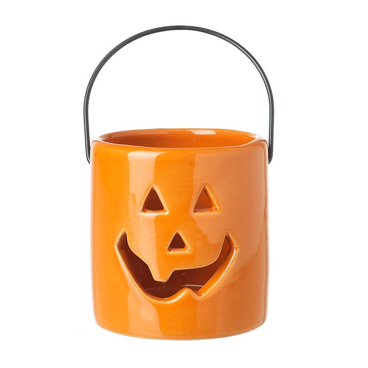 CERAMIC PUMPKIN BUCKET T LIGHT for wholesale by Heaven Sends