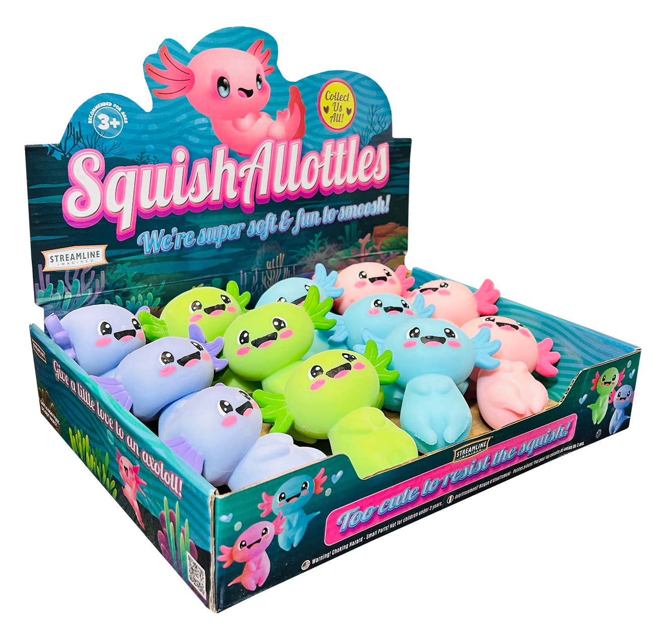 Streamline – wholesale Mjuk leksak - Barn och baby – Squishallottl Axelotlar i flera färger3