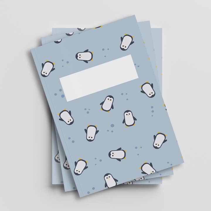 Cute Penguins Notebook Sketchbook with Blank Pages for wholesale by Little Pop of Colour