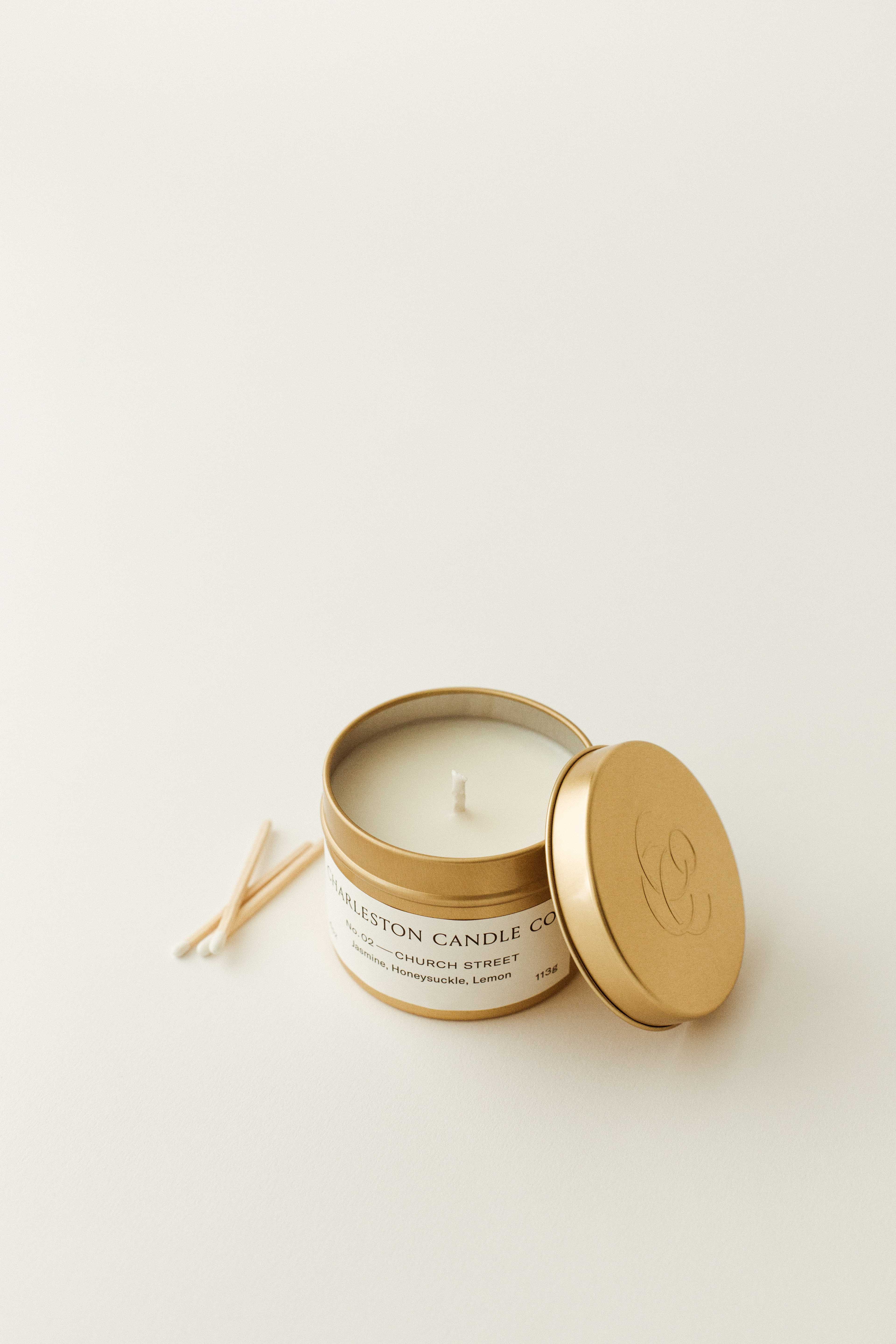 Charleston Candle Co. - Wholesale Travel Candles - Signature Collection 4 oz. Travel Tin Soy Candle1