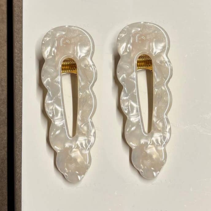 Peignee Paris - Wholesale Hair Clip - Women's - Signature Hair Clips - Mother of Pearl (pair)1