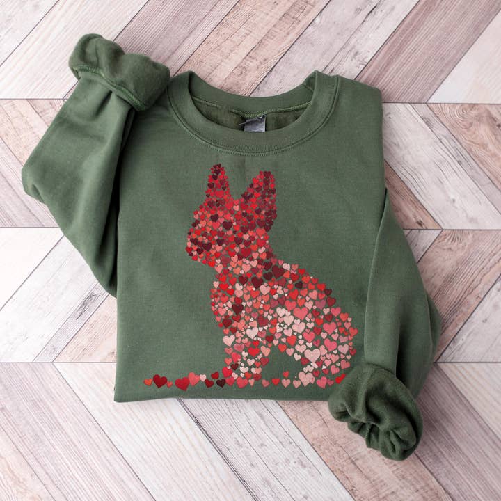 NVC Ecommerce LLC - Wholesale T-Shirt (Graphic) - Women's - French Bulldog T-Shirt, Valentine Dog, Dog Lover Sweater