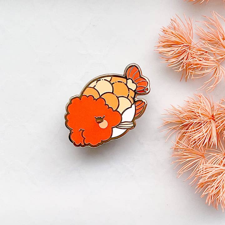 Alum and Ink - Wholesale Lapel Pin/Button - Ranchu Goldfish Enamel Pin6