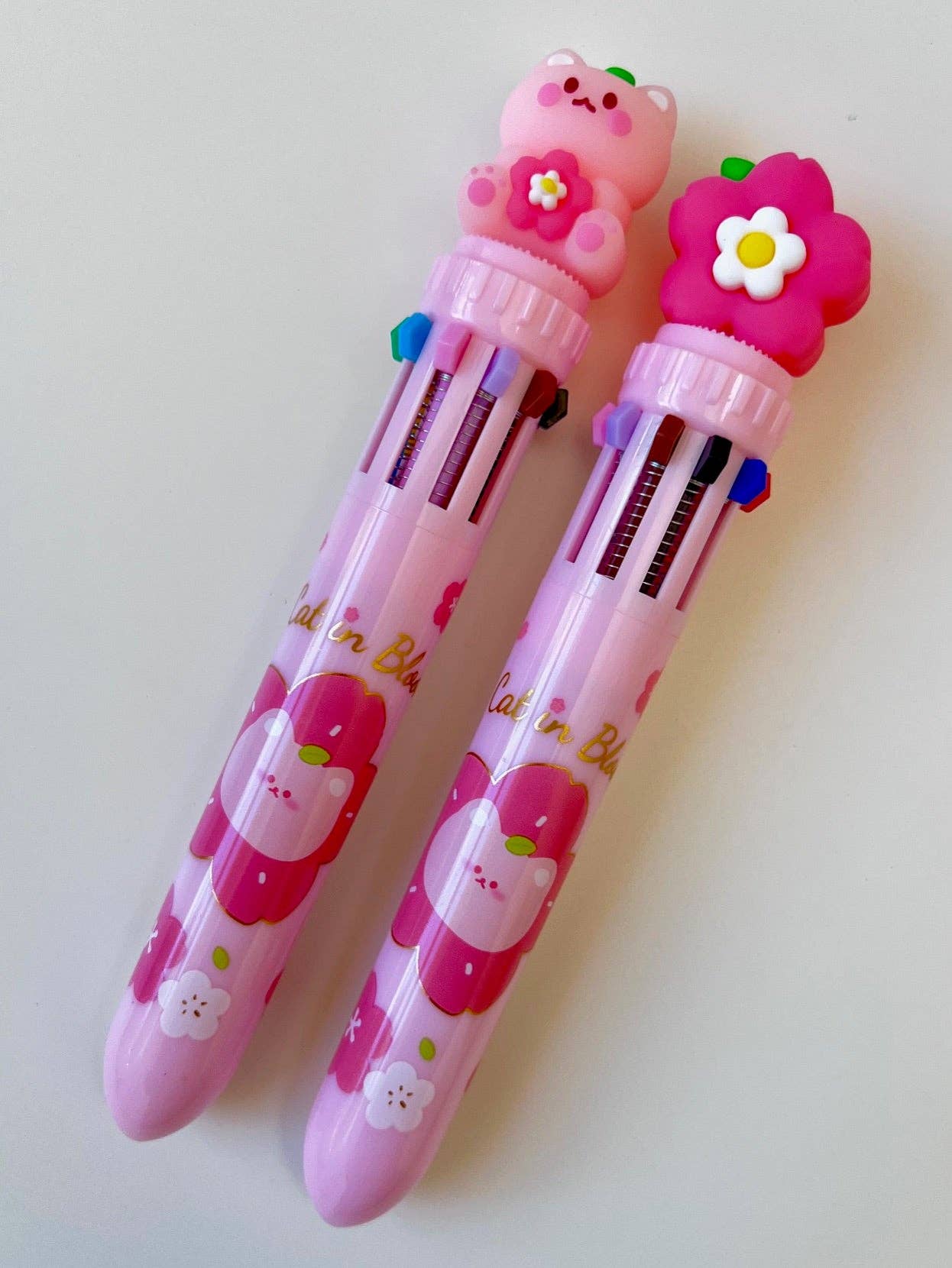 BCmini - Vente Stylos - 23013 STYLO BILLE RÉTRACTABLE 10 COULEURS SAKURA CHAT-3611