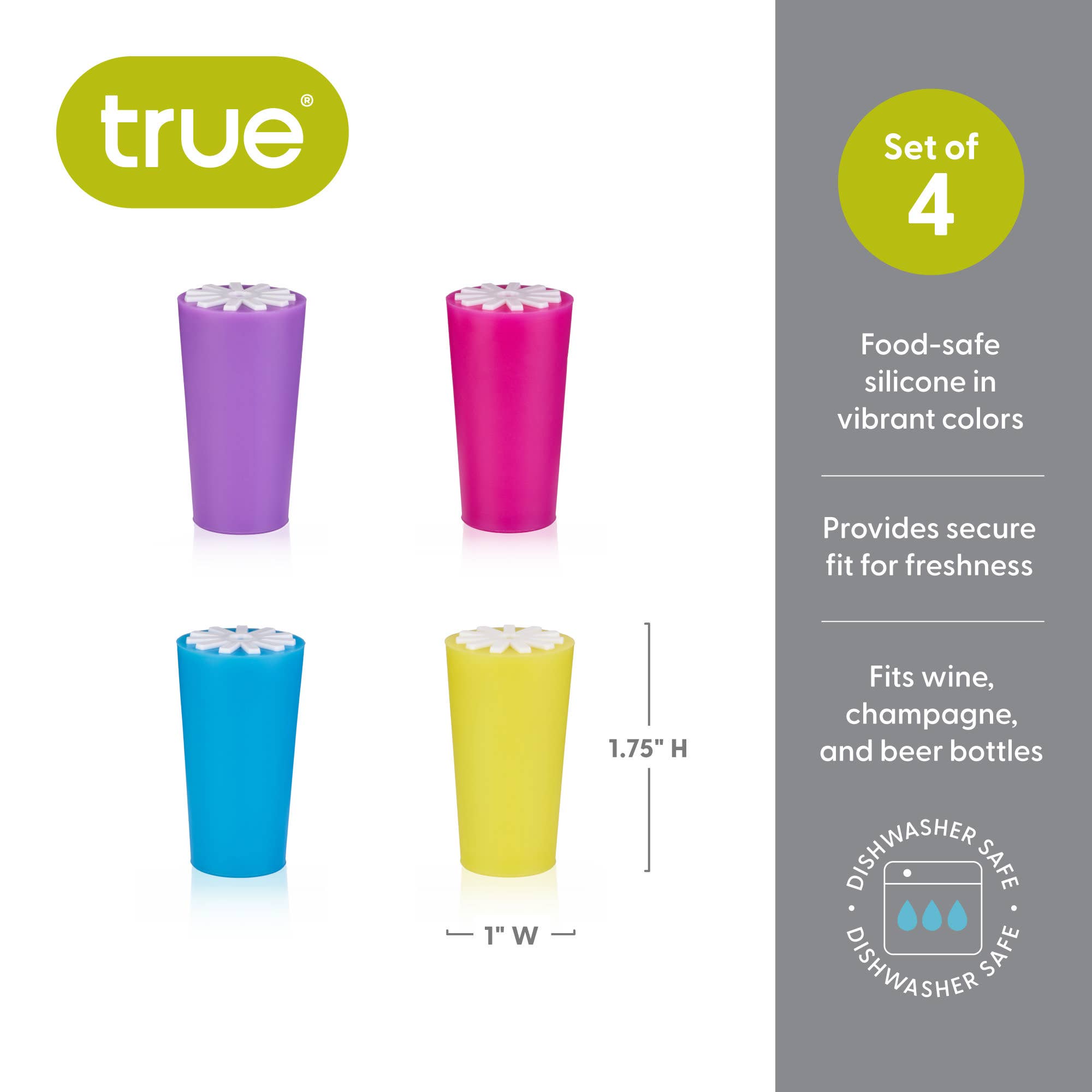 TRUE - Wholesale Wine Stopper - Starburst Silicone Wine Bottle Stoppers ASSORTED COLORS8