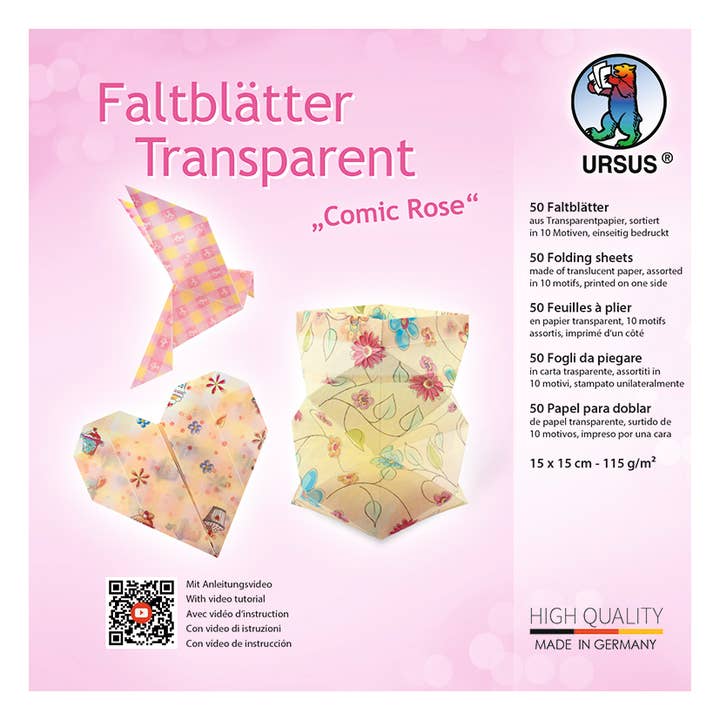 Transparent Folding Sheets "Comic Rode" for wholesale by URSUS® / Buntpapierfabrik Ludwig Bähr GmbH & Co. KG