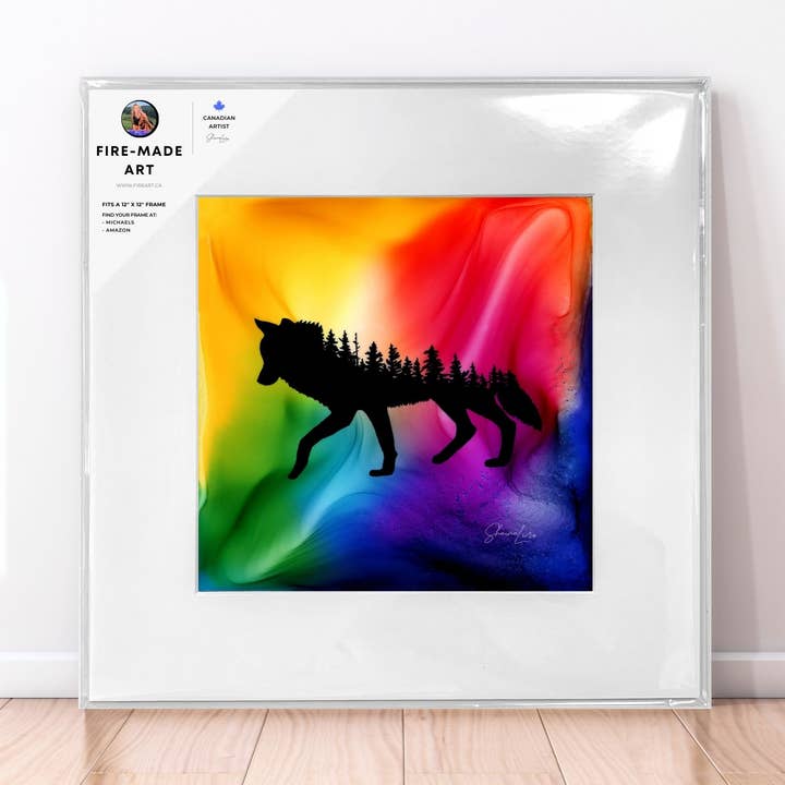 Wander | Fire-Made Art Wolf Print for wholesale by Fire-Made Art