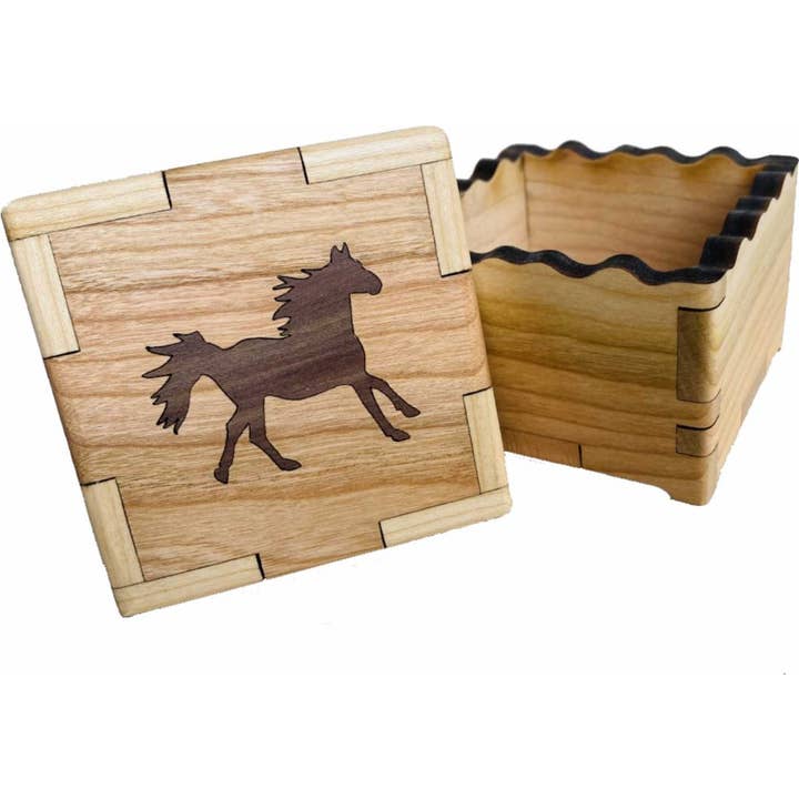6015 Horse In-lay Box for wholesale by Wood You Tell Me, Inc.