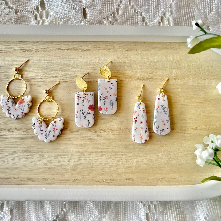 SeizeTheClayJewelry - Wholesale Dangle Earrings - Garden Earrings, Flower Clay Earrings