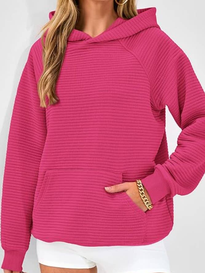 UNISHE - Wholesale Hoodie - Dames - Sweatshirt met capuchon en kangoeroezakken in effen kleur ZK217811