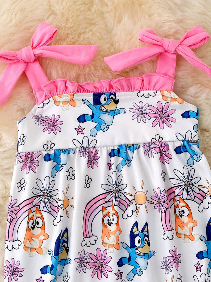 Kids Charm Online - Wholesale Jumpsuit - Baby - Blue* printed Girls romper w/ruffle hem. RPG50207 JEA