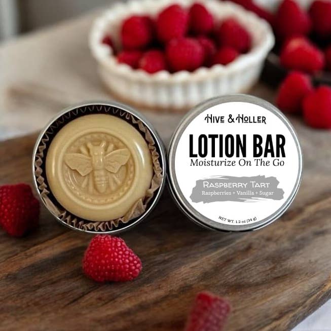 Raspberry Tart Solid Lotion Bar for wholesale by Hive and Holler