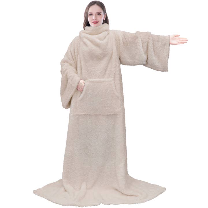 Pavilia - Wholesale Throw Blanket - Sherpa Fluffy Blanket with Sleeves