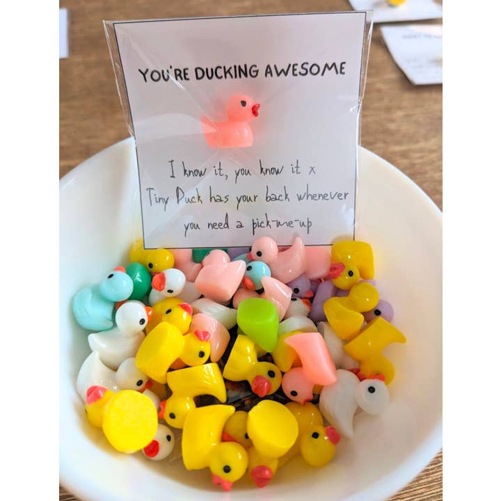 Uplifted Ink - Wholesale Everyday Greeting Card - Ducking Awesome Card & Duck Figurine with Message Option