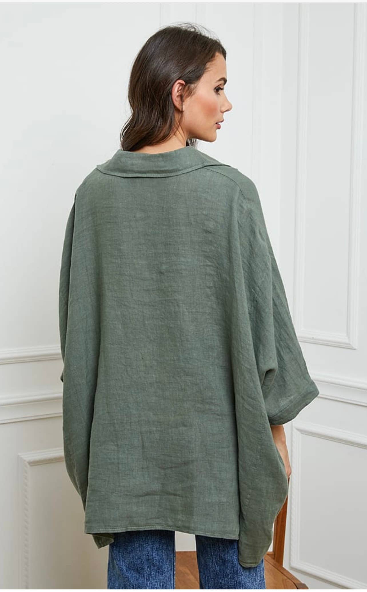 LÉA & LUC - Wholesale Button Down Shirt - Women's - 100% Linen Shirt REF. 285869