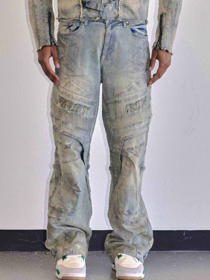 MOTOR RACING Y2K DENIM PANTS for wholesale by First Row