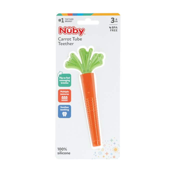 Carrot Tube Teether for wholesale by Nuby