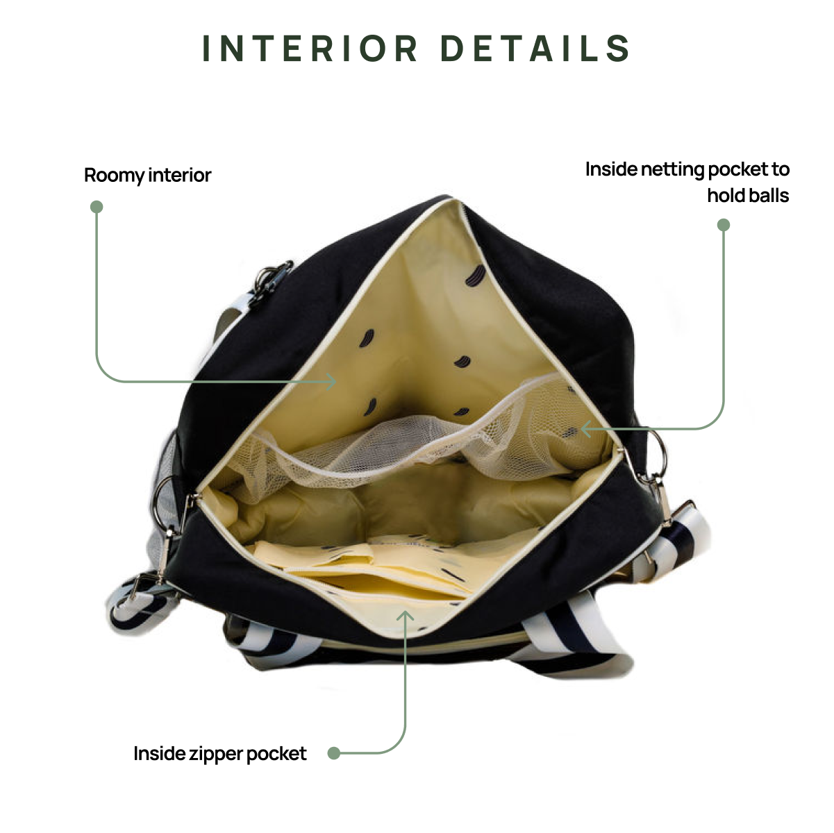 Fresh Pickle – wholesale Sports bag – Unisex – The Lola Pickleball Tote Black6